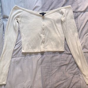 Off the shoulder white crop top!